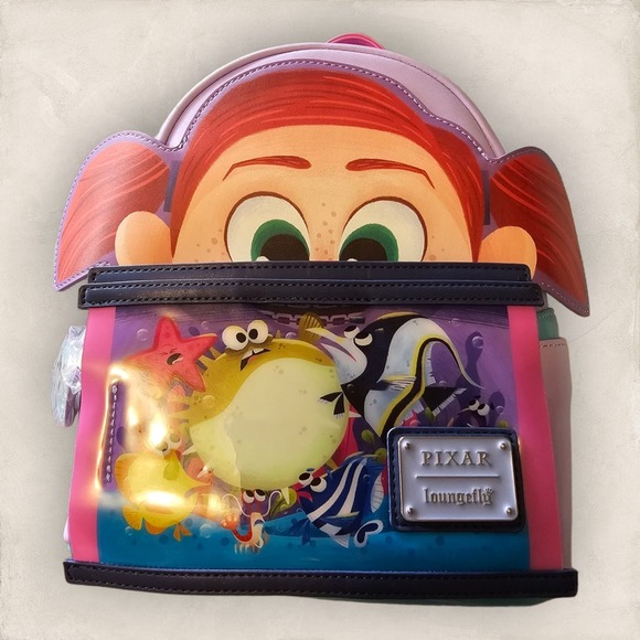 Loungefly Disney Pixar Moments Finding Nemo Darla Mini Backpack - Picture 2 of 6